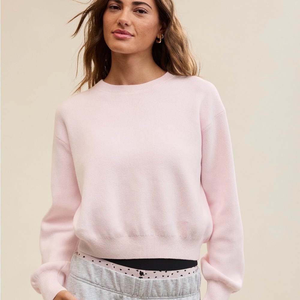 aerie Light Pink Crewneck Sweater